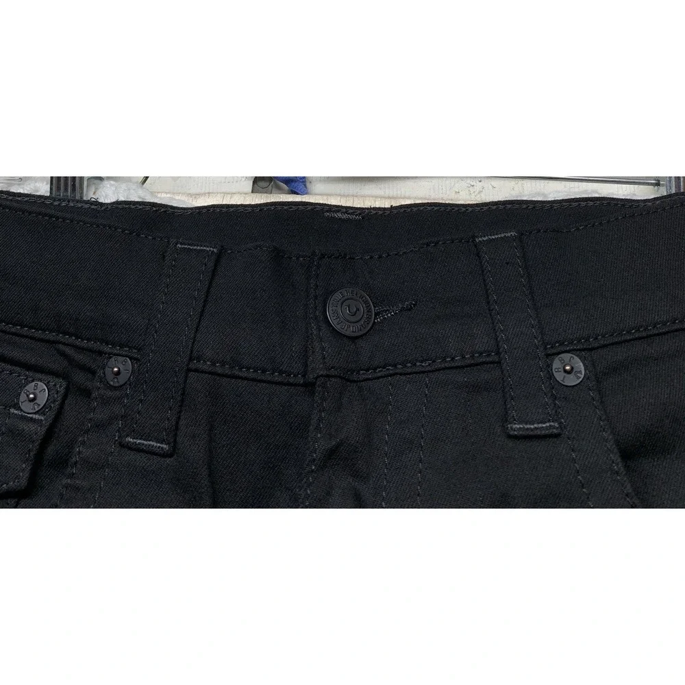 True Religion Geno Jeans Mens Tag 33 Fits 34x33 Black Relaxed Slim Straight‎